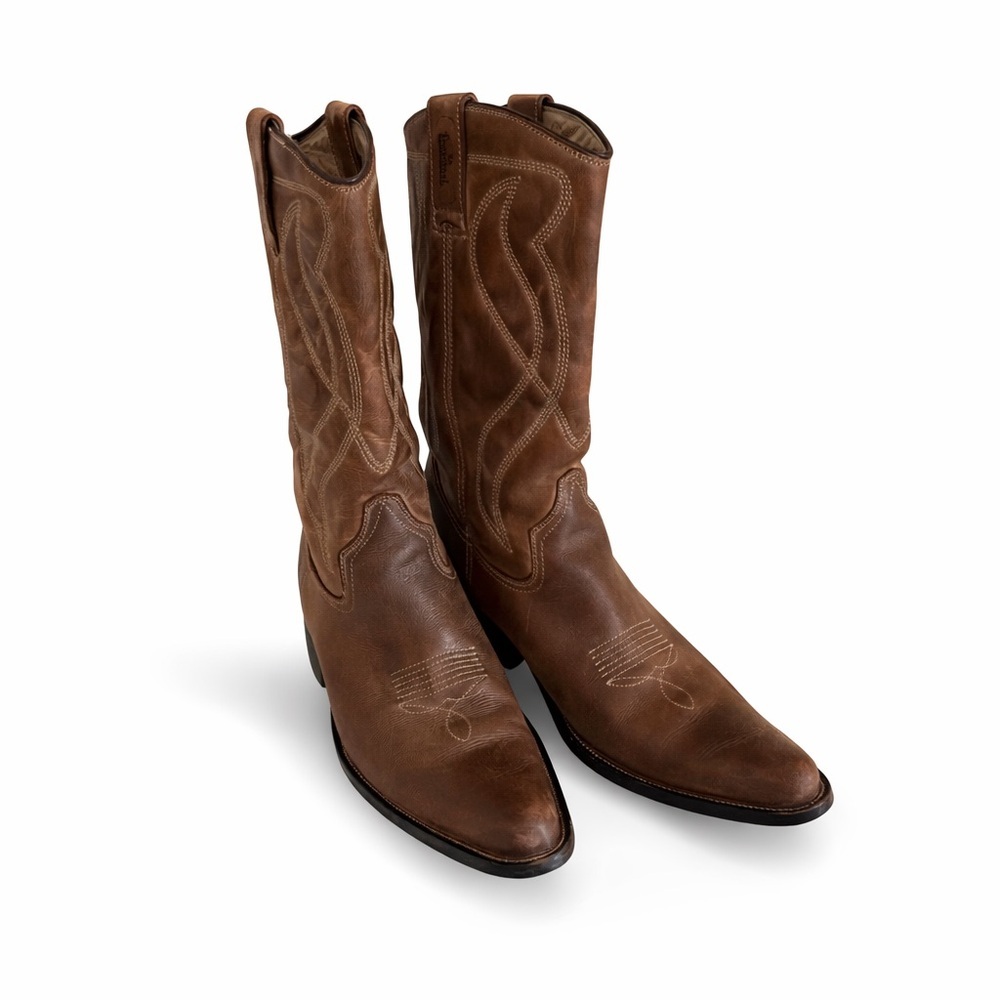 EL CHAPARRAL Cowboy Boots Leather Western Brown Size 11 Men Size 12.5 women - Picture 4 of 11